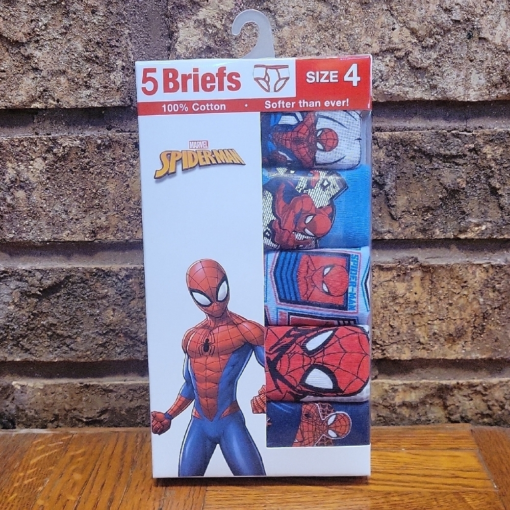 Marvel Spider-Man Boys' Briefs Size 4 Cotton New in Box